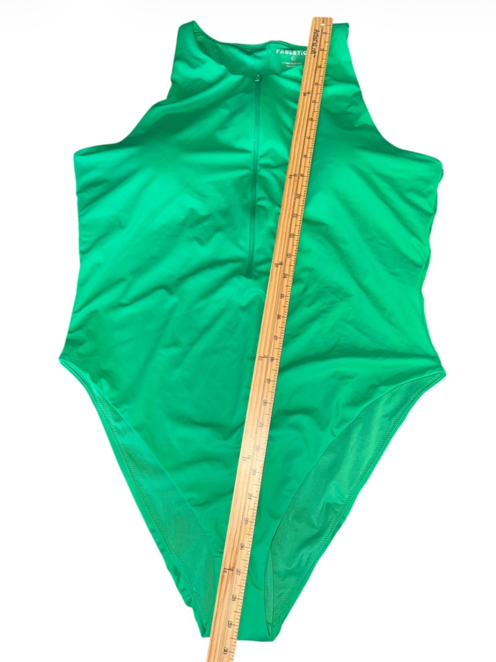 Fabletics Green Zip Front One Piece Swimsuit XL NWT Athletic Swim - Picture 13 of 13